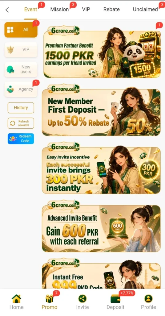6Crore Game Daily Bonuses
