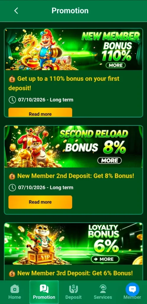 PAK5D Game Daily Bonuses