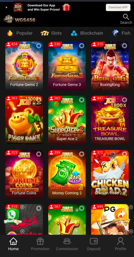 WGS456 Game interface Screenshot image